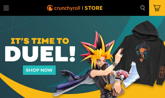 Yu-Gi-Oh! banner ad in the Crunchyroll Store